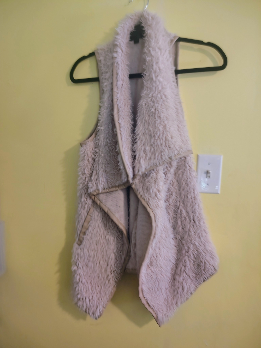 Cozy Faux Shearling Open Front Vest - Cream